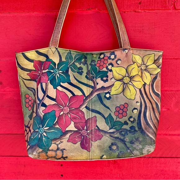 Vintage Anuschka hand painted leather shoulder bag - Picture 11 of 16